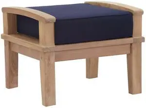 Marina Outdoor Patio Teak Ottoman by Modway EEI-1152-NAT-NAV-SET Marina Outdoor Patio Teak Ottoman by Modway EEI-1152-NAT-NAV-SET