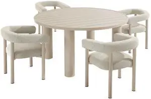 Nautica 5-Piece Round Outdoor Patio Aluminum Dining Table and Chairs Set Nautica 5-Piece Round Outdoor Patio Aluminum Dining Table and Chairs Set