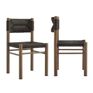 Parkland Outdoor Patio Rattan and Aluminum Dining Side Chairs Set of 2 Parkland Outdoor Patio Rattan and Aluminum Dining Side Chairs Set of 2