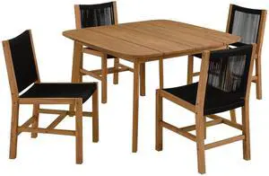 Vienna 5-Piece Outdoor Patio Teak and Rope Dining Set with Armless Chairs by Modway Vienna 5-Piece Outdoor Patio Teak and Rope Dining Set with Armless Chairs by Modway