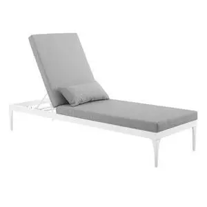 Perspective Cushion Outdoor Patio Chaise Lounge Chair White Gray Perspective Cushion Outdoor Patio Chaise Lounge Chair White Gray