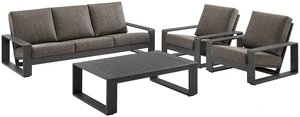 Lirienne 4-Piece Outdoor Patio Aluminum Furniture Set by Modway, Modern Design Lirienne 4-Piece Outdoor Patio Aluminum Furniture Set by Modway, Modern Design