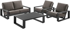 Lirienne 4-Piece Outdoor Patio Aluminum Furniture Set by Modway - Modern Seating Lirienne 4-Piece Outdoor Patio Aluminum Furniture Set by Modway - Modern Seating