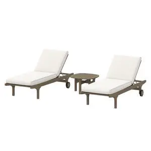 Saratoga Outdoor Patio Teak Wood 3-Piece Chaise Lounge Furniture Set by Modway Saratoga Outdoor Patio Teak Wood 3-Piece Chaise Lounge Furniture Set by Modway