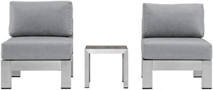 Shore 3 Piece Outdoor Patio Aluminum Sectional Sofa Set by Modway Shore 3 Piece Outdoor Patio Aluminum Sectional Sofa Set by Modway