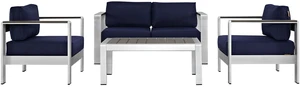 Shore 4 Piece Outdoor Patio Aluminum Sectional Sofa Set by Modway Shore 4 Piece Outdoor Patio Aluminum Sectional Sofa Set by Modway