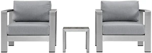 Shore 3 Piece Outdoor Patio Aluminum Set by Modway Shore 3 Piece Outdoor Patio Aluminum Set by Modway