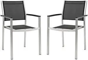 Shore Dining Chair Outdoor Patio Aluminum Set of 2 Shore Dining Chair Outdoor Patio Aluminum Set of 2