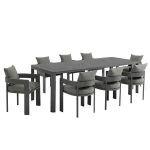 Tahoe 9-Piece Outdoor Patio Aluminum Dining Set With Extendable Table by Modway Tahoe 9-Piece Outdoor Patio Aluminum Dining Set With Extendable Table by Modway