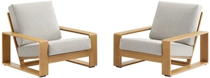 Lirienne Outdoor Patio Aluminum Faux Wood Armchairs Set of 2 Lirienne Outdoor Patio Aluminum Faux Wood Armchairs Set of 2