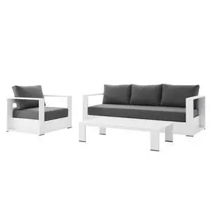 Tahoe Outdoor Patio Powder-Coated Aluminum 3-Piece Set Gray Charcoal EEI-5748-GRY-CHA Tahoe Outdoor Patio Powder-Coated Aluminum 3-Piece Set Gray Charcoal EEI-5748-GRY-CHA