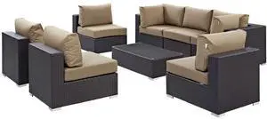 Convene 8 Piece Outdoor Patio Sectional Set Espresso Convene 8 Piece Outdoor Patio Sectional Set Espresso