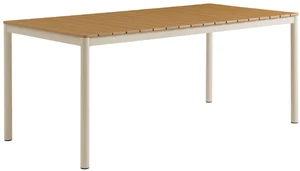 Finn 71" Outdoor Patio Aluminum Dining Table with Faux Wood Top Finn 71" Outdoor Patio Aluminum Dining Table with Faux Wood Top