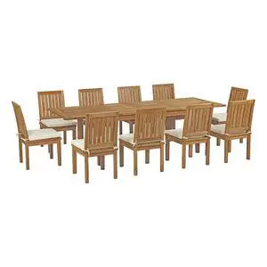 Marina 11 Piece Outdoor Patio Teak Dining Set Marina 11 Piece Outdoor Patio Teak Dining Set
