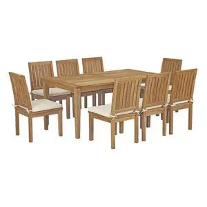 Marina 9 Piece Outdoor Patio Teak Dining Set Marina 9 Piece Outdoor Patio Teak Dining Set