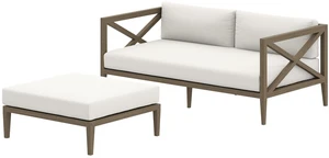 Northlake Outdoor Patio Teak Wood Loveseat and Ottoman Set by Modway Northlake Outdoor Patio Teak Wood Loveseat and Ottoman Set by Modway