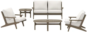 Saratoga 5-Piece Outdoor Patio Teak Wood Furniture Set by Modway Saratoga 5-Piece Outdoor Patio Teak Wood Furniture Set by Modway