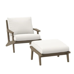 Saratoga Outdoor Patio Teak Wood Chair and Ottoman Set by Modway Saratoga Outdoor Patio Teak Wood Chair and Ottoman Set by Modway