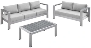 Shore 3 Piece Sunbrella Fabric Outdoor Patio Aluminum Set by Modway Shore 3 Piece Sunbrella Fabric Outdoor Patio Aluminum Set by Modway