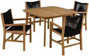 Vienna 5-Piece Outdoor Patio Teak and Rope Dining Set with Armchairs by Modway Vienna 5-Piece Outdoor Patio Teak and Rope Dining Set with Armchairs by Modway