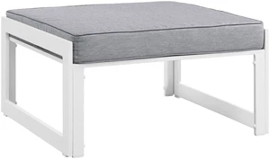 Fortuna Outdoor Patio Ottoman White Gray Fortuna Outdoor Patio Ottoman White Gray