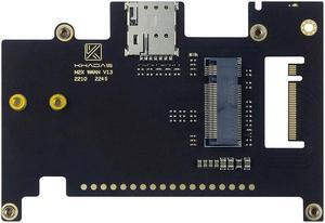 Khadas M2X WWAN Extension Board with M.2 slot for adding a 4G/5G LTE module Support Nano-SIM Card Slot/18-Pin GPIO Header/4G/5G Active LED