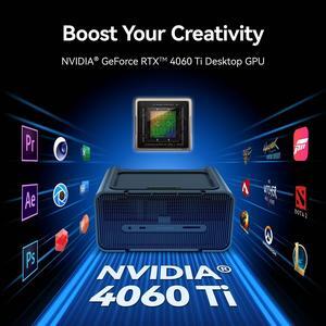 Khadas Mind Graphics Egpu, NVIDIA GeForce 4060 Ti Desktop GPU for Gaming PC, 16GB GDDR6, HDMI 2.1a×2, USB4×1, Supports up 8K Display via Thunderbolt 4/3