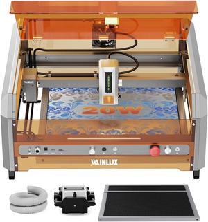 UTKA 20W Laser Engraver with Camera, Acrylic Enclosure,Air Assist and Honeycomb, 666/s Speed, Safety Class 1 for Wood, Metal, Acrylic, Paper, Foam  Space Gray