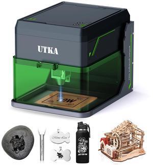 UTKA A1 10W Mini Laser Engraver with Cemera,3.93*3.93inch Portable Laser Engraver and Cutter Machine for Wood,Paper,Plastic,Leather,Cloth,Food,Painted Metal, Laser Class 1