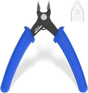 VCELINK Small Wire Cutter Spring-loaded GJ706BL, Precision Flush Cutter Pliers Diagonal Cutters for Electronics, Jewelry Making, Model Craft and 3D Printer, 5-Inch