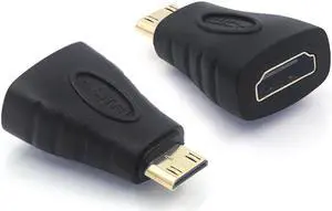 VCELINK HDMI Adapter 2-Pack, Mini HDMI to HDMI, 4K Support, Gold Plated, Compatible with Raspberry Pi, Camera, Camcorder, DSLR, Tablet, Video Card