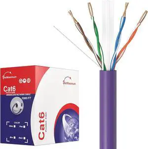 Cables Direct Online CAT6 1000ft Solid Ethernet LAN Cable Copper Clad Aluminum (CCA) 23AWG High-Speed Network, Gaming, Streaming, and Office Use Purple