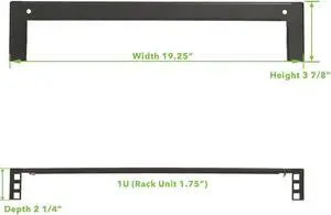 Cables Direct Online 1U 19-Inch Vertical Wall Mount Rack with Mounting Hardware - Black, Space-Saving Design for Servers, Networking Equipment