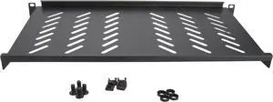 Cables Direct Online 1U Rack Mount Server Shelf - 19" Black, 10" (250mm) Depth - Heavy Duty, Space-Saving, Durable Design for Servers, Switches & Equipment