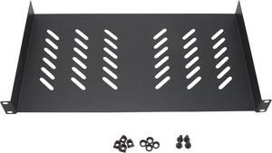 Cables Direct Online Universal Vented 1U 19" Rack Mount Shelf  10" (250mm) Deep, No Lip, Durable & Ventilated for Servers & Equipment