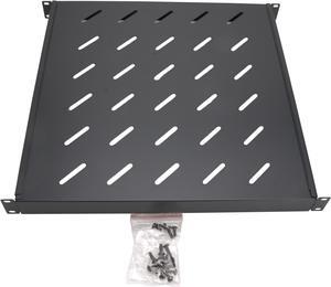 Cables Direct Online Fixed Server Shelf 1U 19" Rack Mount  Adjustable 18" to 42" for 4-Post Rack, Durable & Space-Saving Design