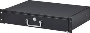 Cables Direct Online 2U 19" Server Cabinet Case Rack Mount with Lock & Key, Heavy-Duty Design, Secure IT or DJ Equipment Storage