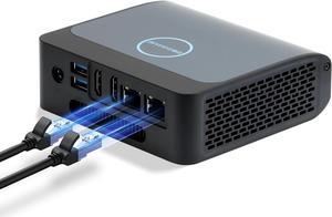 BOSGAME E1 Mini PC Dual LAN 2.5GbE, Intel 12th Gen N100 16GB DDR4 512GB SSD, Mini Server Desktop Computer Preinstalled Ubuntu 22.04/2xHDMI+USB-C/4K Triple Display/Home Server