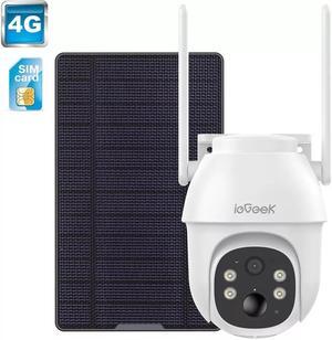 ieGeek 4G LTE Wireless Security Camera 2K Dome Outdoor Solar Panel with SIM Card