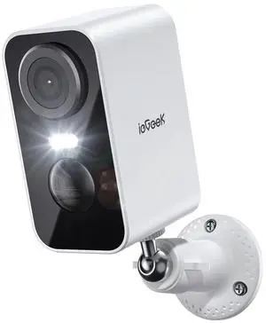 ieGeek Security Cameras Wireless Outdoor, 2K 3MP Battery Powered WiFi Security Camera with Spotlight & Siren Alarm, 2-Way Audio, Color Night Vision, AI Detection for Home Security, Works with Alexa