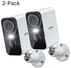 ieGeek Security Cameras Wireless Outdoor, 2K 3MP Battery Powered WiFi Security Camera with Spotlight & Siren Alarm, 2-Way Audio, Color Night Vision, AI Detection for Home Security, Works with Alexa