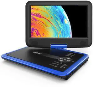 ieGeek 11.5" Portable DVD Player for Kids and Car, 9.5" Eye-Protective Screen with 5 Hours Rechargeable Battery, Support Sync TV/USB/SD Card and Multiple Disc Formats, Regions Free Blue