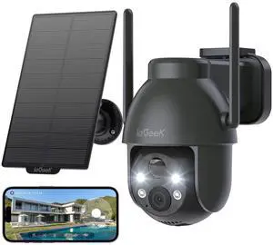 ieGeek Solar Camera Outdoor Wireless, 2K WiFi Outside Cameras for Home Security, Battery Powered 3MP Surveillance Cam with 360° PTZ Color Night Vision, PIR Motion Detection Sensor, Siren, 2-Way Audio ieGeek Solar Camera Outdoor Wireless, 2K WiFi Outside Cameras for Home Security, Battery Powered 3MP Surveillance Cam with 360° PTZ Color Night Vision, PIR Motion Detection Sensor, Siren, 2-Way Audio