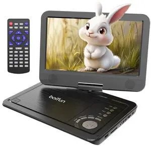 boifun 12.5" Car DVD Player with 10.5" Swivel HD Screen for car and Kids,with HDMI Input, Portable DVD Player for Car Support 1080P HD Video, 5h Rechargeable Battery USB/SD,Regions Free, Last Memory
