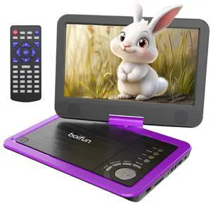 boifun 12.5" Car DVD Player with 10.5" Swivel HD Screen for car and Kids,with HDMI Input, Portable DVD Player for Car Support 1080P HD Video, 5h Rechargeable Battery USB/SD,Regions Free, Last Memory