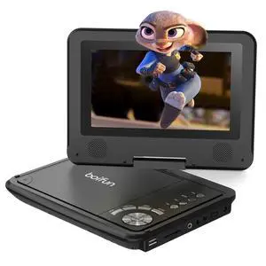 BOIFUN 9.5'' Portable DVD Player for Kids, 7.5'' Swivel Screen, 5h Battery, Region Free USB/SD/DVD, DVD Player for Car Travel BOIFUN 9.5'' Portable DVD Player for Kids, 7.5'' Swivel Screen, 5h Battery, Region Free USB/SD/DVD, DVD Player for Car Travel