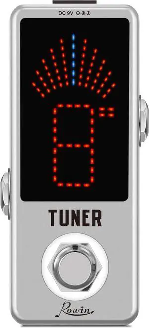 Rowin LT-910 High Precision Guitar Tuner Pedal - Chromatic Tuning for Electric Guitars, True Bypass, Full Metal Case
