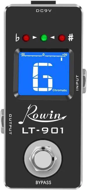 Rowin LT-901 Guitar Tuner Pedal High Precision - Guitar Chromatic Tuner Pedal ± 1 Cent Full Metal Case True Bypass