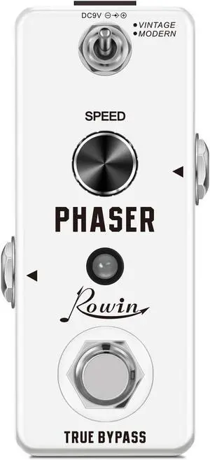 Rowin LEF-313 Phaser Pedal Analog Phase Effect Pedal For Electric Guitar Vintage & Modern Modes With Mini Size True Bypass