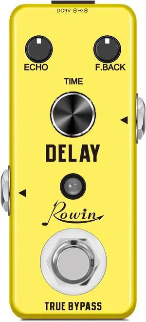 Rowin LEF-314 Guitar Delay Pedal Analog Delay Guitar Effect Pedal Switching, Fully Vintage Delay True Bypass